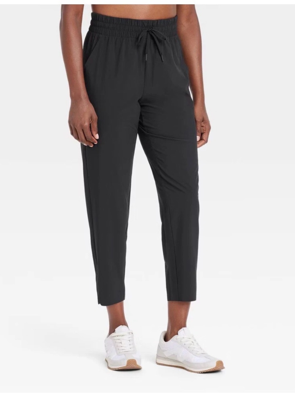 Women's Active Light High-Rise Taper Pants - All In Motion Black Sz M NWT